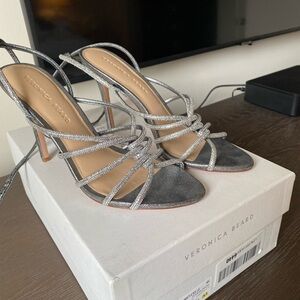 Veronica Beard New GunMetal strappy heels